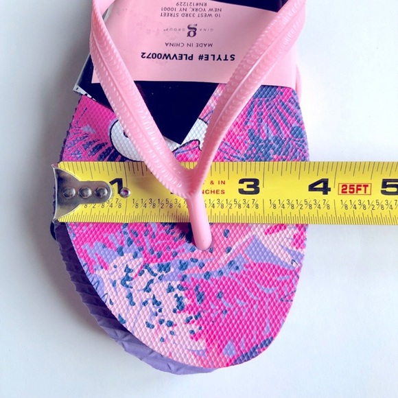 3/$15 BEACH VIBES Flip Flop Sandals Pink Small 5 / 6 Women’s NEW - Picture 7 of 14